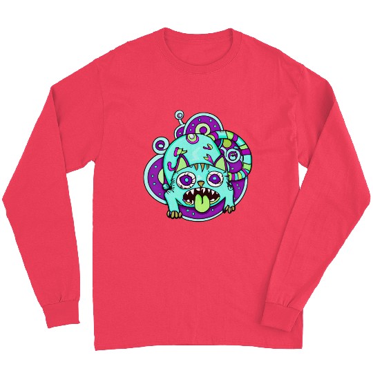 Psychedelic Trippy Cat Long Sleeves