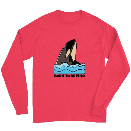 Born to Be Wild: Playful Orca Design Long Sleeves