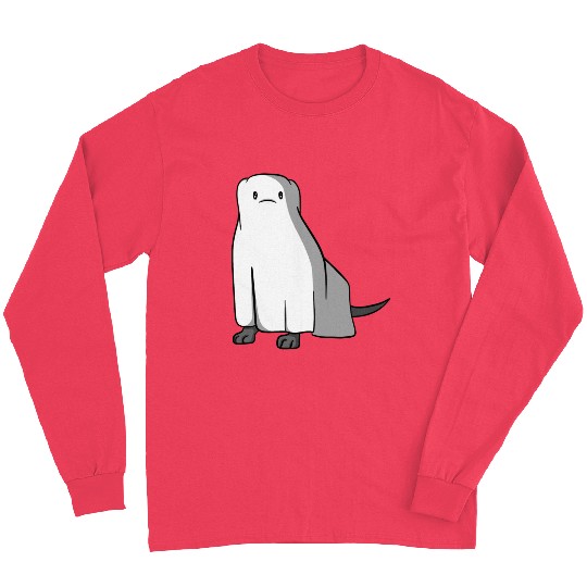 Halloween Ghost Dog Cute Spoopy Animal Lover Long Sleeves
