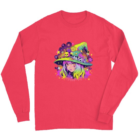 Cute Neon Witch Long Sleeves