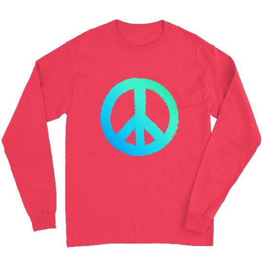 Gradient Peace Symbol Men Peace Sign Long Sleeves
