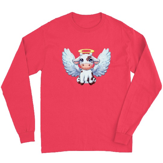 cow angel wings farm halo Long Sleeves