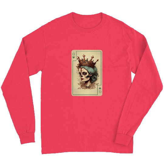Queen of Hearts Gothic Poker Card Game Halloween Long Sleeves