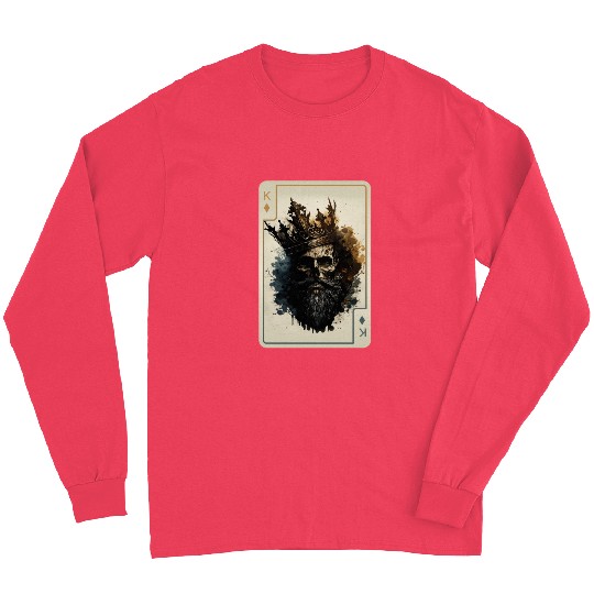 King of Diamond Scary Poker Card Game Long Sleeves