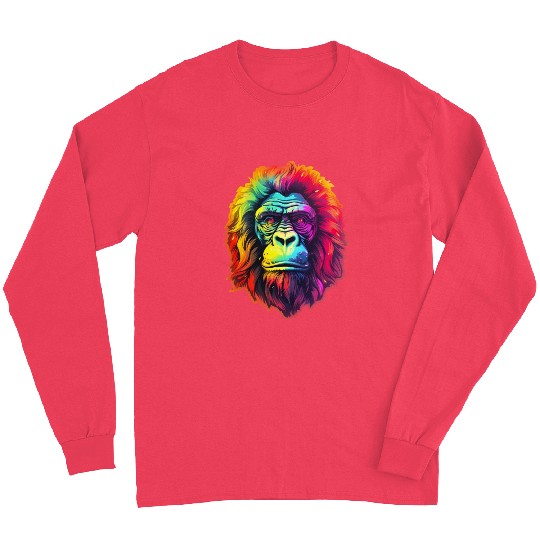 Gorilla Chic in Vibrant Psychedelic Zoo Long Sleeves