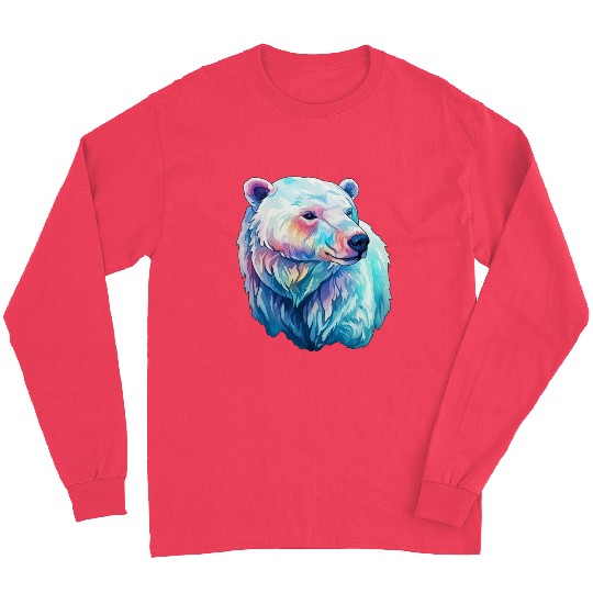 Polar Bear Roar in Winter Wonderland Watercolor Long Sleeves