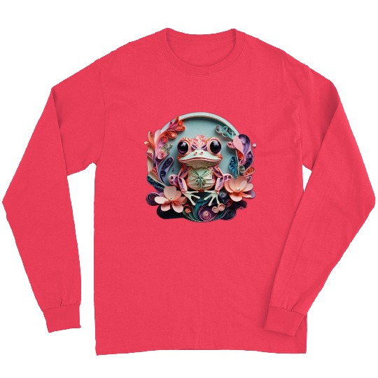 Frog's Floral Embrace Long Sleeves