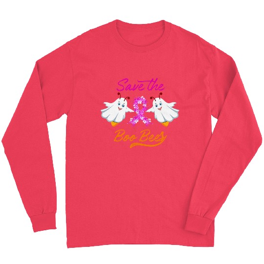 Breast Cancer Halloween Save The Boo Bees Long Sleeves