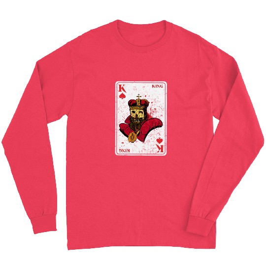 King on Spades Horror Halloween Card Game Creepy Long Sleeves