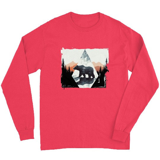 Abstract bear in the mountains Long Sleeves
