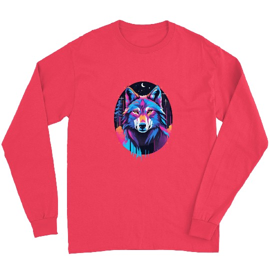 Eerie Blacklight Wolf Long Sleeves - Neon Colors