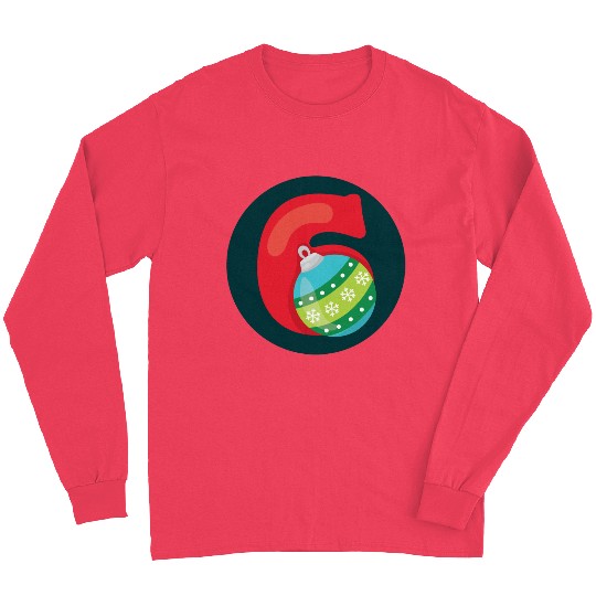 Number 6 Christmas Balls Age Six Long Sleeves