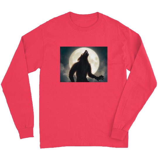 Werewolf standing in front of the moon Long Sleeves