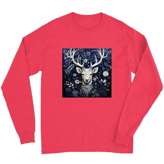 Enchanted Forest Deer Winter Bloom Long Sleeves
