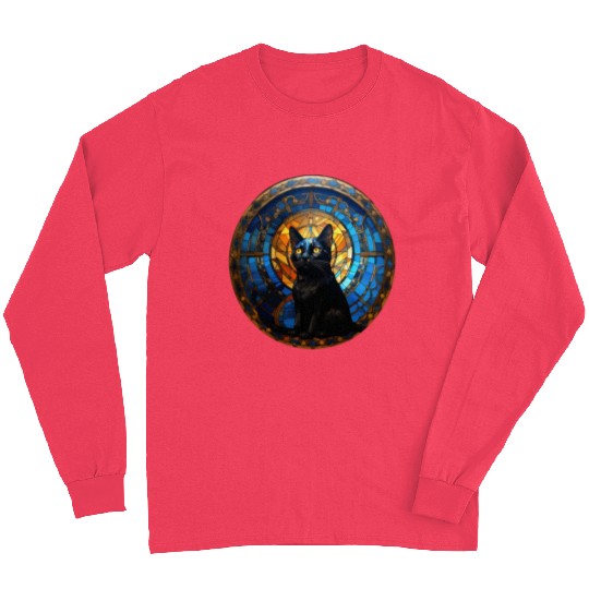 Bombay cat in stained glass Long Sleeves