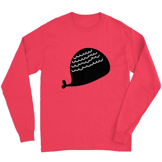 Lonely Black Whale In The Ocean Long Sleeves