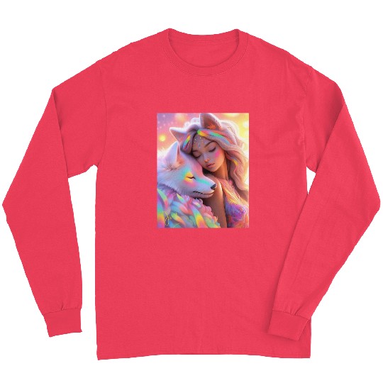 Rainbow Friends - White Wolf and Girl Long Sleeves
