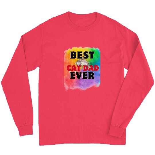 Embrace your feline pride with our Best Cat Dad.. Long Sleeves