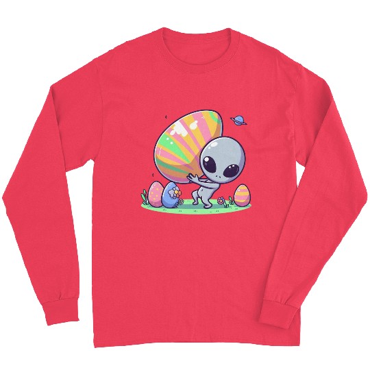 Alien with huge easter egg Long Sleeves