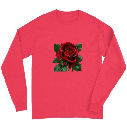 Red Rose flower design Long Sleeves