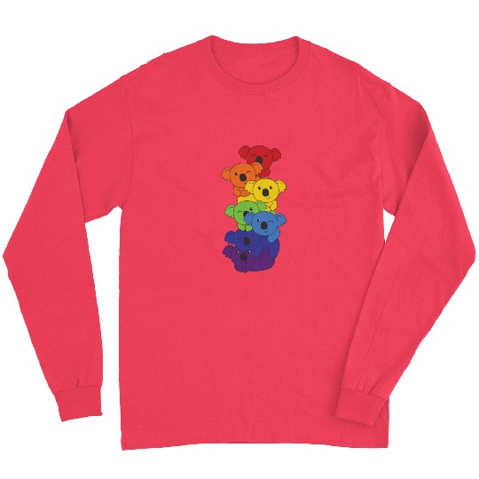 Rainbow Flag Pride Lgbtq Cute Koala Stack Long Sleeves