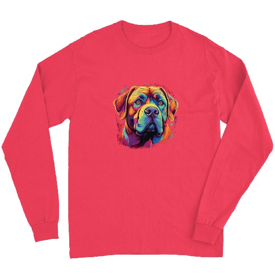Watercolor Colorful Dogue De Bordeaux Long Sleeves