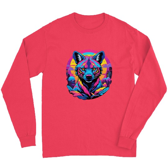 Neon Wild - Urban Hyena Portrait Long Sleeves