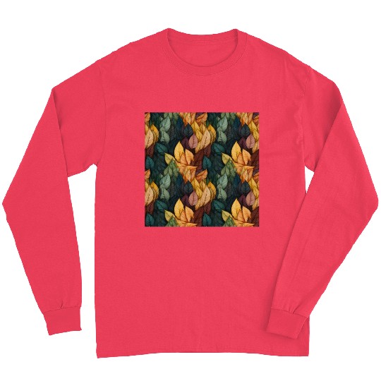 Colorful Fall Leaves Pattern Long Sleeves