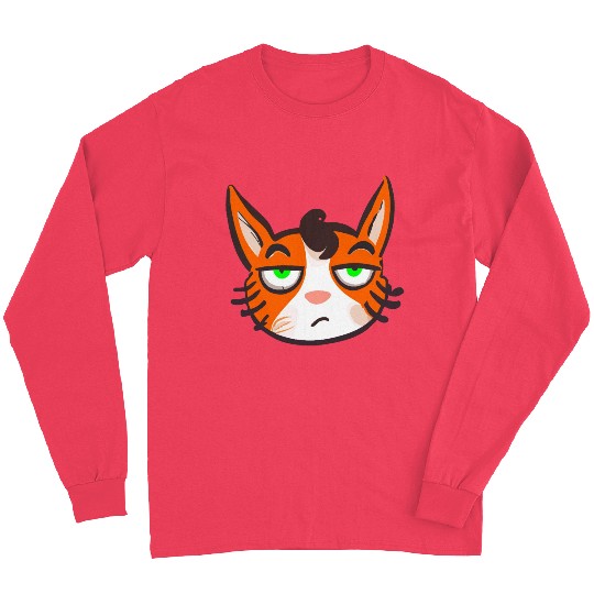Orange Grumpy Cat Green Eyes Long Sleeves
