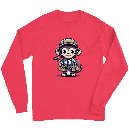 Cute Monkey Craftsman Long Sleeves