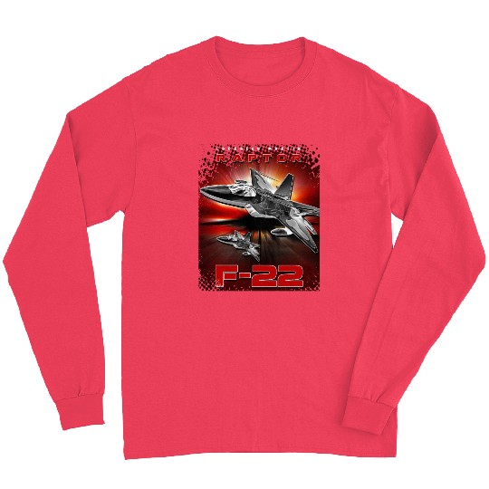 F-22 Raptor Fighterjet Us Air Force Warbird Long Sleeves