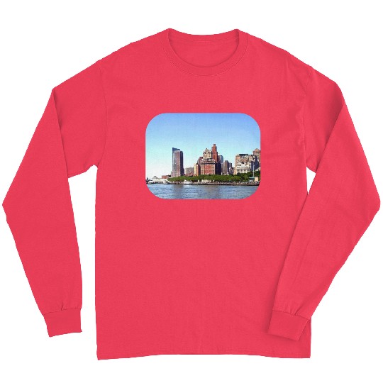 Manhattan NY - Manhattan Skyline on a Clear Day Long Sleeves