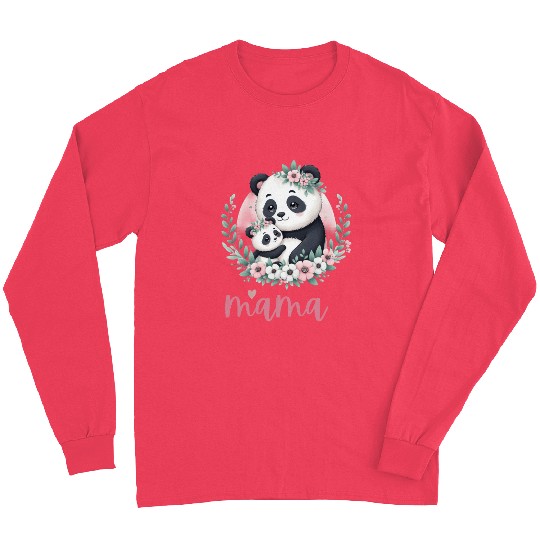 Panda Lover I Mama Panda And Cub Mother's Day Long Sleeves