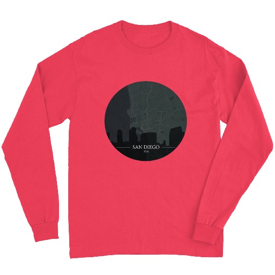 San Diego city with silhouette Long Sleeves