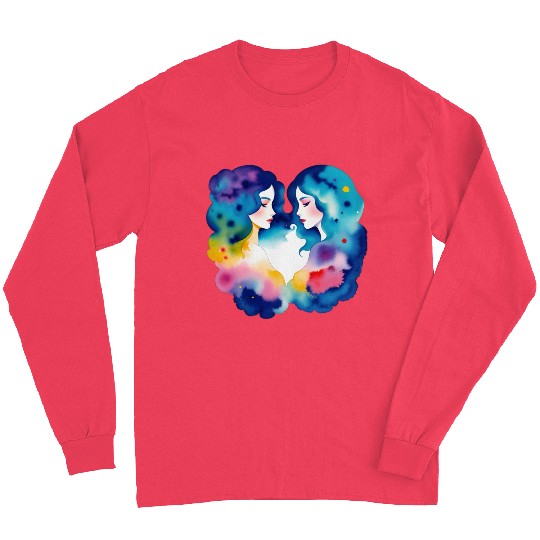Color splash zodiac: Gemini Long Sleeves