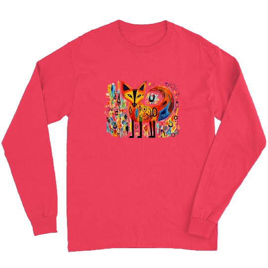 Abstract Fox pop art Long Sleeves