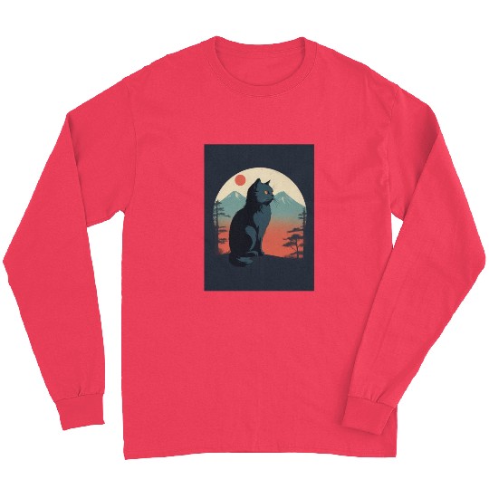 Persian Cat 1 - Japanese Retro Art Long Sleeves
