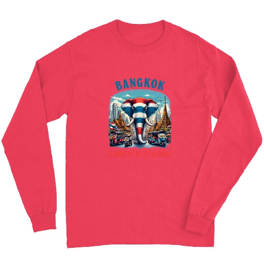 Bangkok Thailand elephant flag city Long Sleeves
