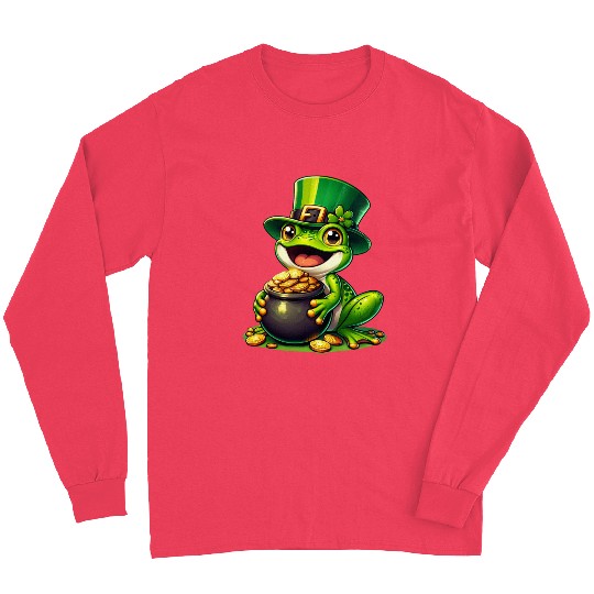 St. Patrick's Day Frog with Gold Long Sleeves