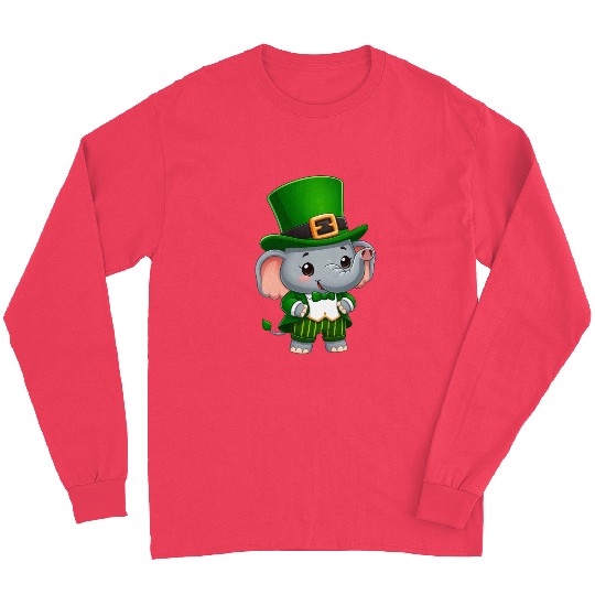 St. Patrick's Day Elephant Green Long Sleeves