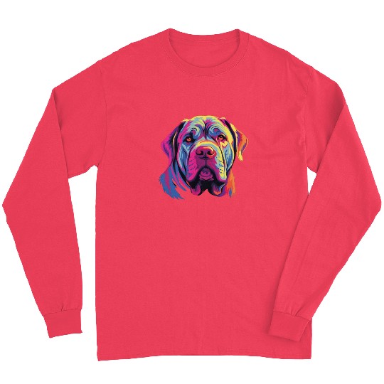 Watercolor Colorful Neapolitan Mastiff Long Sleeves