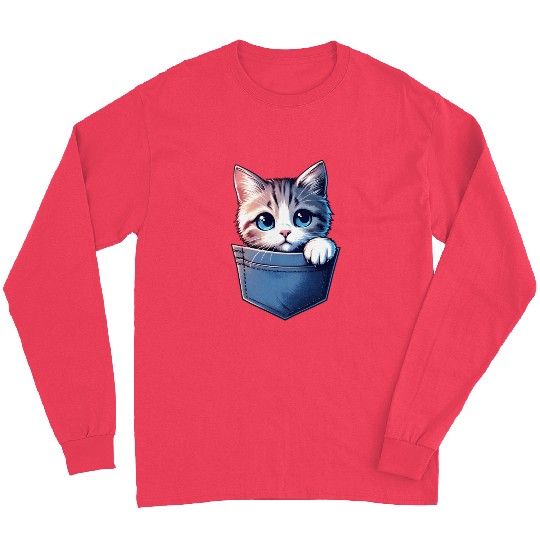 Meowy in a pocket Long Sleeves