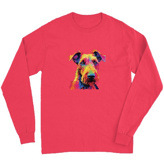 Watercolor Colorful Irish Terrier Long Sleeves