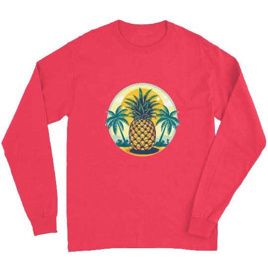 Classic Pineapple and Palm Trees Long Sleeves
