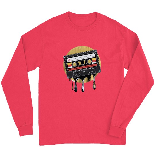 Music Long Sleeves, 80's Cassette Tape , Vintage Cassette