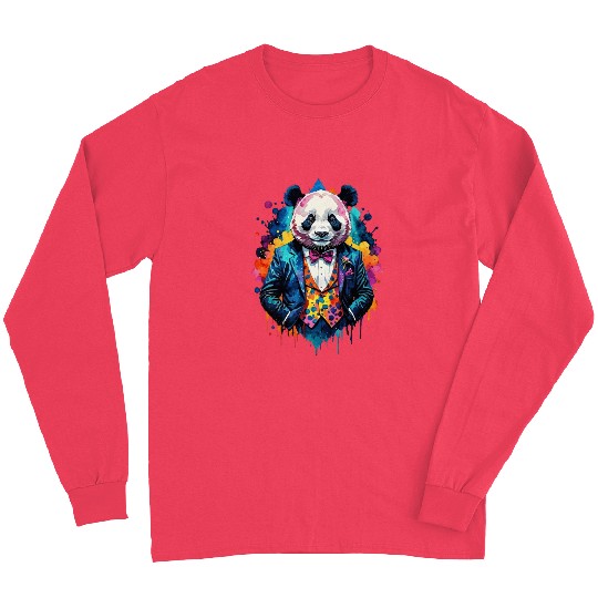 Panda in suit Long Sleeves