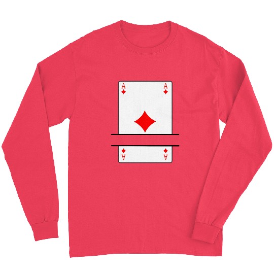 Playing card ace of diamonds with banner space Long Sleeves
