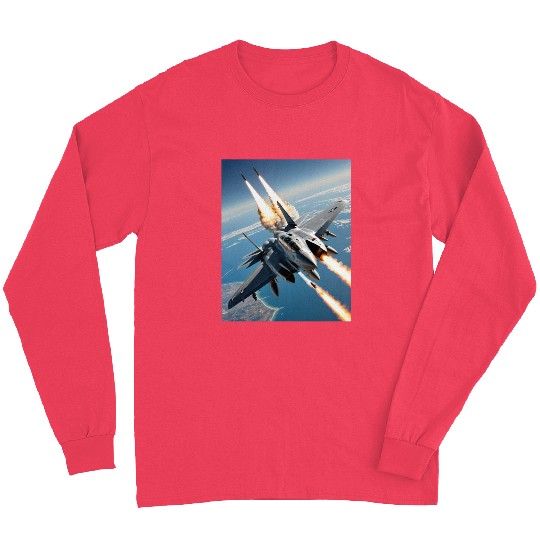 Aircraft missile fire fighter jets. Long Sleeves