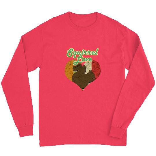 Squirrel Love Vintage Heart Chipmunks Animal Lover Long Sleeves