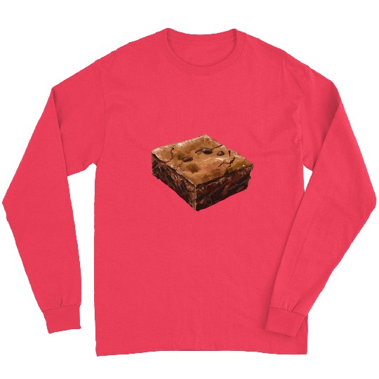 Decadent Chocolate Brownie Illustration Long Sleeves